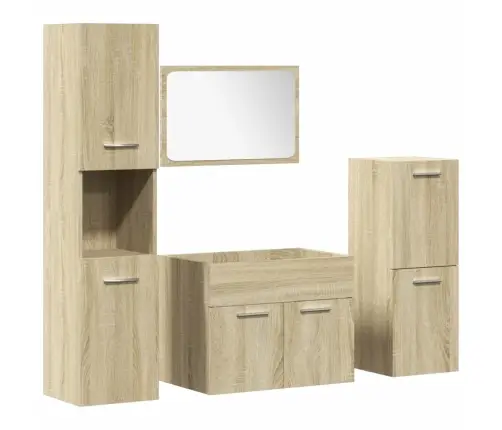 4-Daļīgs Vannasistabas Mēbeļu Komplekts, Sonomas Ozolkoka Vidaxl