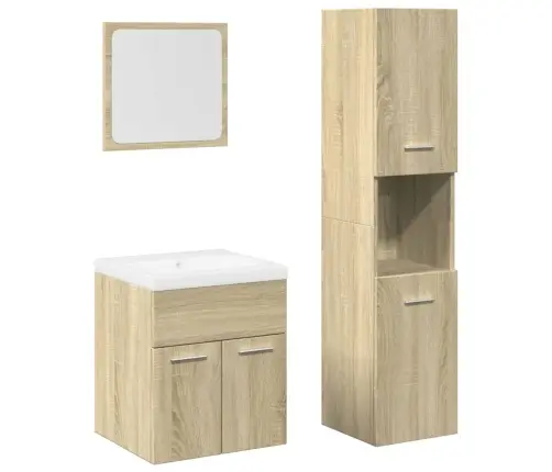 4-Daļīgs Vannasistabas Mēbeļu Komplekts, Sonomas Ozolkoka Vidaxl