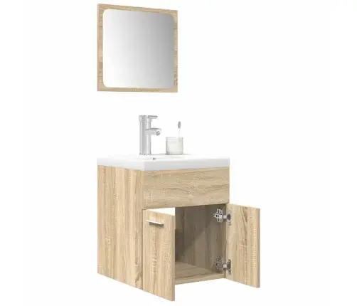 3-Daļīgs Vannasistabas Mēbeļu Komplekts, Sonomas Ozolkoka Vidaxl