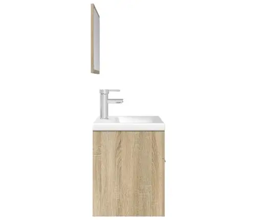 Vonios Baldų Komplektas, 3 Dalių, Ąžuolo, Apdirbta Mediena