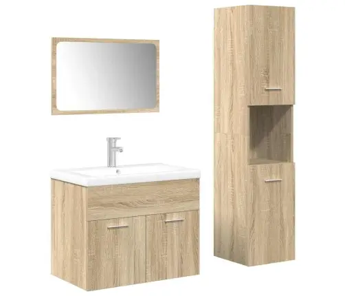 4-Daļīgs Vannasistabas Mēbeļu Komplekts, Sonomas Ozolkoka Vidaxl