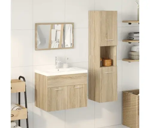 4-Daļīgs Vannasistabas Mēbeļu Komplekts, Sonomas Ozolkoka Vidaxl