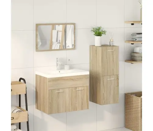 4-Daļīgs Vannasistabas Mēbeļu Komplekts, Sonomas Ozolkoka Vidaxl