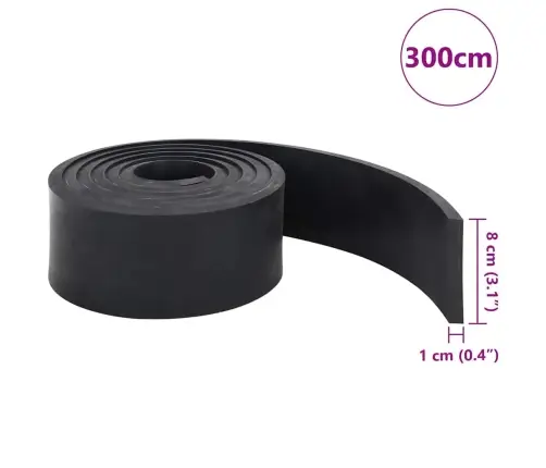 Gumijas Mala Sniega Tīrītājam, Melns, 300X8X1 Cm Vidaxl