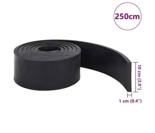 Gumijas Mala Sniega Tīrītājam, Melns, 250X10X1 Cm Vidaxl