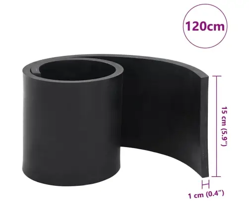 Gumijas Mala Sniega Tīrītājam, Melns, 120X15X1 Cm Vidaxl