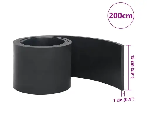 Kummiserv Lumesahale Must 200X15X1 Cm