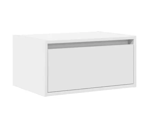 Sienas Naktsskapītis Ar Led Apgaismojumu, Balti Vidaxl