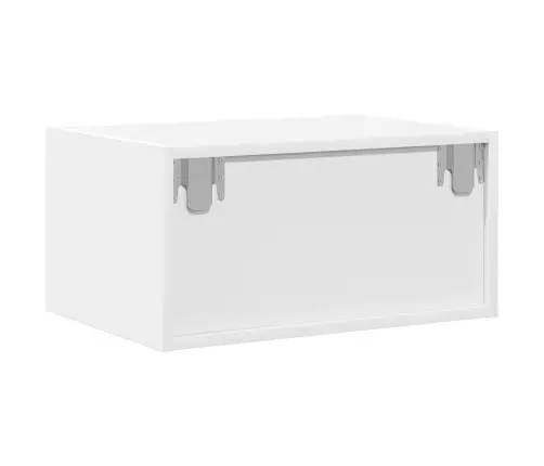 Sienas Naktsskapītis Ar Led Apgaismojumu, Balti Vidaxl