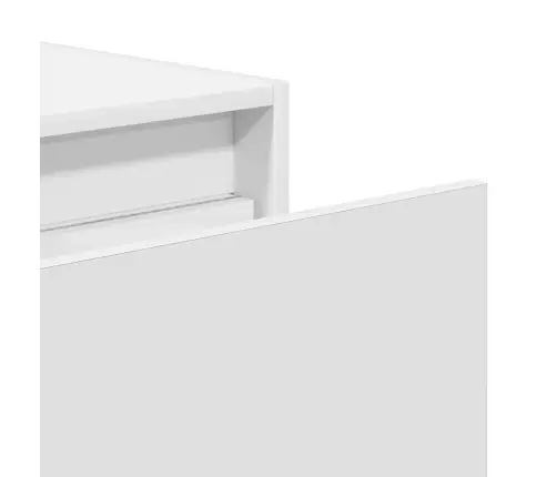 Sienas Naktsskapītis Ar Led Apgaismojumu, Balti Vidaxl