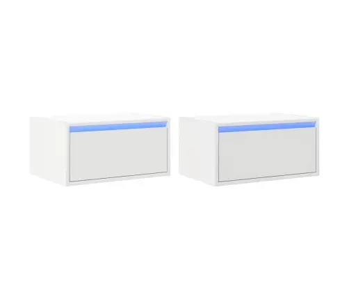 Seinale Kinnitatavad Öökapid Led-Tuledega 2 Tk, Valge Seinale Kinnitatavad Öökapid Led-Tuledega 2 Tk, Valge