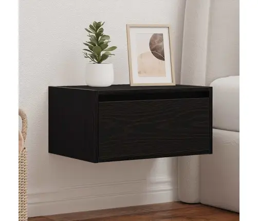 Sienas Naktsskapīši Ar Led Apgaismojumu, Melnais Ozols Vidaxl