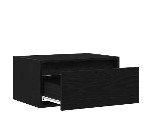 Sienas Naktsskapīši Ar Led Apgaismojumu, Melnais Ozols Vidaxl