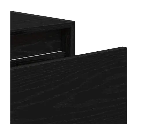 Sienas Naktsskapīši Ar Led Apgaismojumu, Melnais Ozols Vidaxl