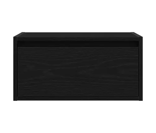 Sienas Naktsskapīši Ar Led Apgaismojumu, 2 Gab., Melnais Ozols Vidaxl