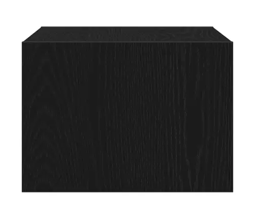 Sienas Naktsskapīši Ar Led Apgaismojumu, 2 Gab., Melnais Ozols Vidaxl