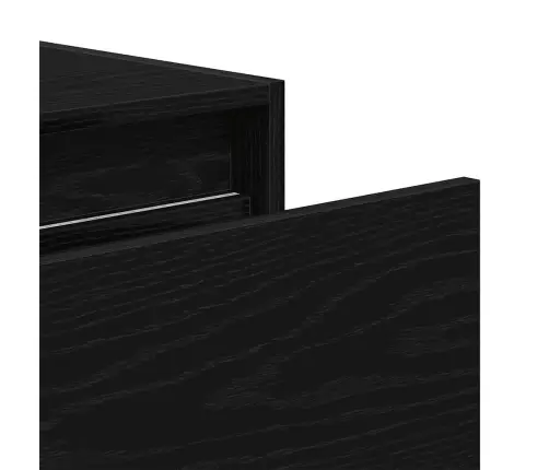 Sienas Naktsskapīši Ar Led Apgaismojumu, 2 Gab., Melnais Ozols Vidaxl