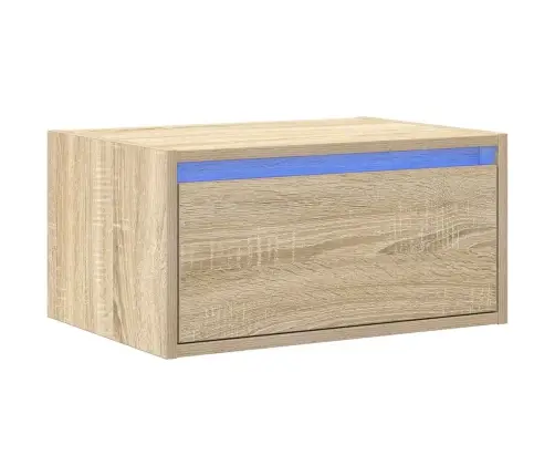 Sienas Naktsskapītis Ar Led Apgaismojumu, Ozola Krāsa Vidaxl