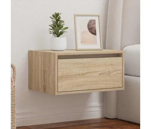 Sienas Naktsskapītis Ar Led Apgaismojumu, Ozola Krāsa Vidaxl