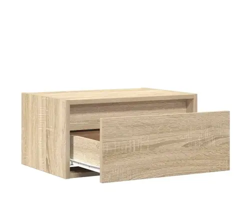 Sienas Naktsskapīši Ar Led Apgaismojumu, 2 Gab., Ozola Krāsa Vidaxl