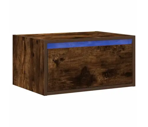 Sienas Naktsskapītis Ar Led Apgaismojumu, Ozola Krāsa Vidaxl