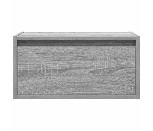 Sieninės Naktinės Spintelės Su Led, 2Vnt., Pilkos Ąžuolo