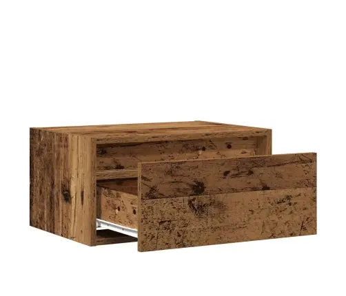 Sienas Naktsskapīši Ar Led Apgaismojumu, Veci Dēļi Vidaxl