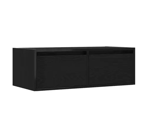 Tv Galdiņš Ar Led Lampiņām Melns Ozols 75X35,5X25 Cm Vidaxl