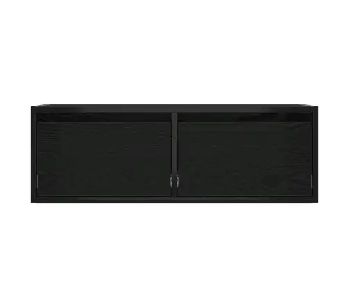 Tv Galdiņš Ar Led Lampiņām Melns Ozols 75X35,5X25 Cm Vidaxl