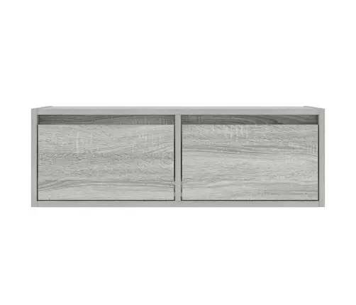 Tv Galdiņš Ar Led Lampiņām Pelēka Koka 75X35,5X25 Cm Vidaxl