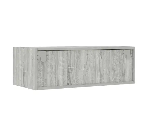 Tv Galdiņš Ar Led Lampiņām Pelēka Koka 75X35,5X25 Cm Vidaxl