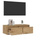 Tv Galdiņš Ar Led Lampiņām Koka Krāsā 75X35,5X25 Cm Vidaxl