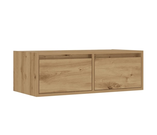 Tv Galdiņš Ar Led Lampiņām Koka Krāsā 75X35,5X25 Cm Vidaxl