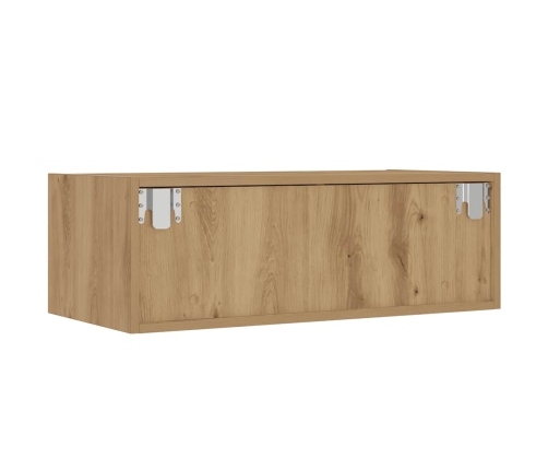 Tv Galdiņš Ar Led Lampiņām Koka Krāsā 75X35,5X25 Cm Vidaxl