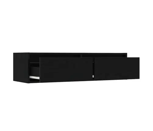Tv Galdiņš Ar Led Lampiņām Melns Ozols 100X35,5X25 Cm Vidaxl