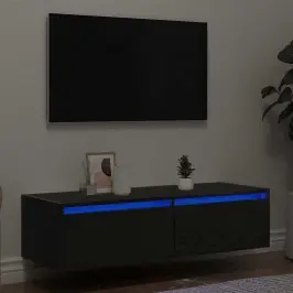Tv Galdiņš Ar Led Lampiņām Melns Ozols 100X35,5X25 Cm Vidaxl