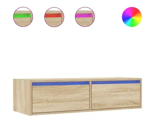 Televizoriaus Spintelė Su Led Apšvietimu, Ąžuolo, 100X35,5X25Cm
