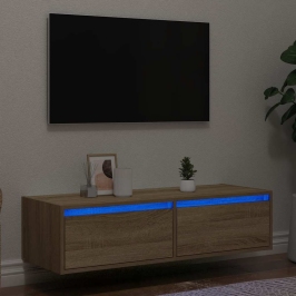 Tv Galdiņš Ar Led Lampiņām Ozolkoka Krāsa 100X35,5X25 Cm Vidaxl
