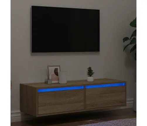Televizoriaus Spintelė Su Led Apšvietimu, Ąžuolo, 100X35,5X25Cm