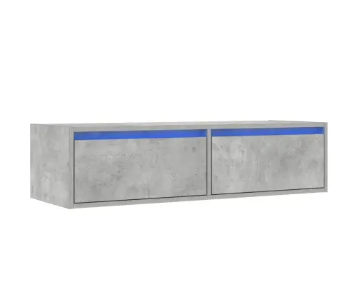 Tv Galdiņš Ar Led Lampiņām Betona Pelēks 100X35,5X25 Cm Vidaxl