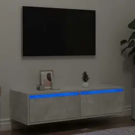Tv Galdiņš Ar Led Lampiņām Betona Pelēks 100X35,5X25 Cm Vidaxl