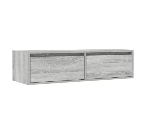 Tv Galdiņš Ar Led Lampiņām Pelēka Koka 100X35,5X25 Cm Vidaxl