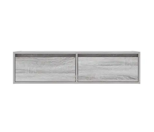 Tv Galdiņš Ar Led Lampiņām Pelēka Koka 100X35,5X25 Cm Vidaxl