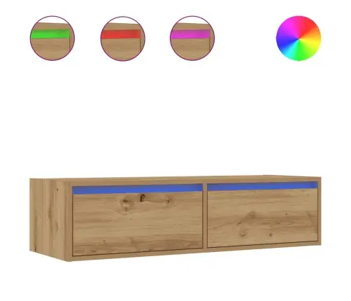 Tv Galdiņš Ar Led Lampiņām Koka Krāsa 100X35,5X25 Cm Vidaxl