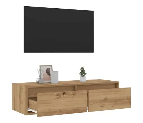 Tv Galdiņš Ar Led Lampiņām Koka Krāsa 100X35,5X25 Cm Vidaxl