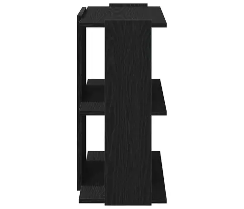 Grāmatu Skapis 3 Līmeņu, Melns, 60X30X60 Cm, Inženierijas Koks Vidaxl