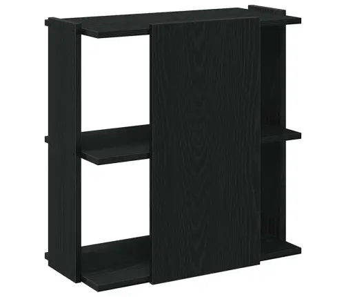 Grāmatu Skapis 3 Līmeņu, Melns, 60X30X60 Cm, Inženierijas Koks Vidaxl