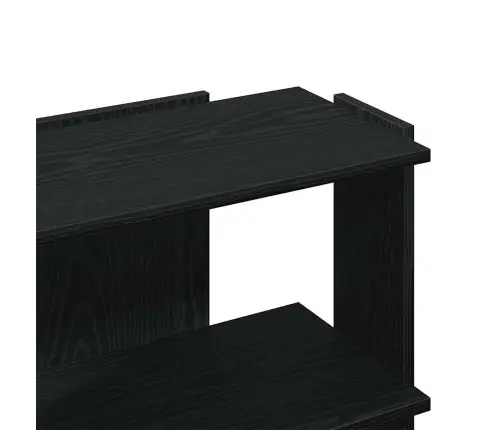 Grāmatu Skapis 3 Līmeņu, Melns, 60X30X60 Cm, Inženierijas Koks Vidaxl