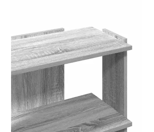 Knygų Spinta, 3 Aukštų, Pilka, 60X30X60cm Apdirbta Mediena