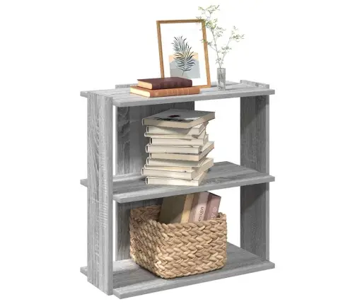 Knygų Spinta, 3 Aukštų, Pilka, 60X30X60cm Apdirbta Mediena